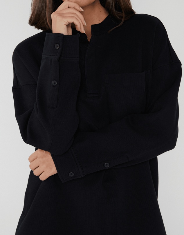 ALEXANDRA - Henley Jumper Black