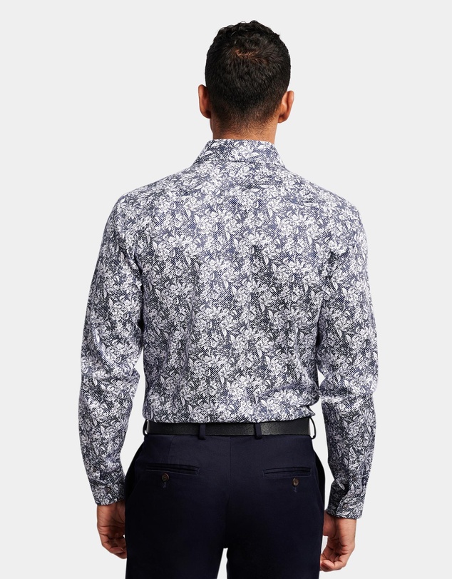 Brooksfield - Abstract Floral Print Slim Fit Dress Shirt