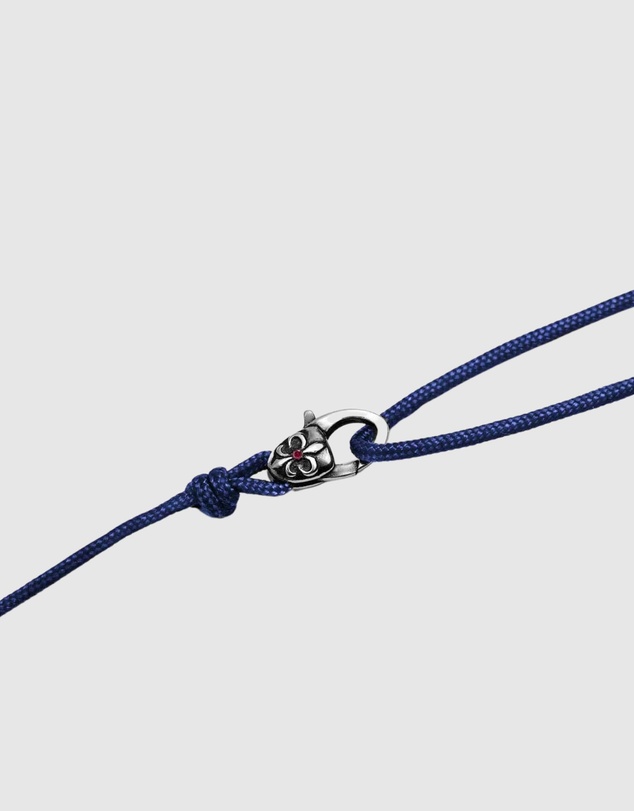 Nialaya Jewellery - Navy Wrap-Around String Bracelet with Sterling Silver Lock