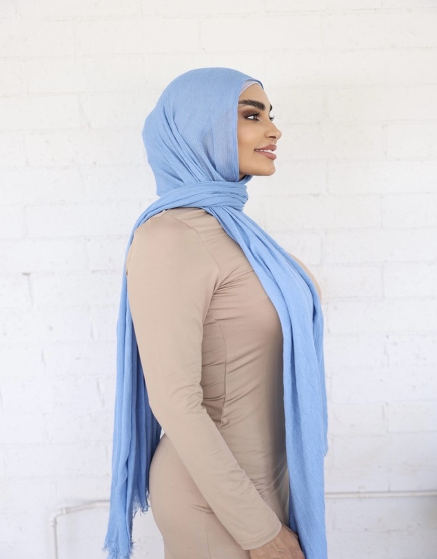 Mod Squad - Luxe Rayon Hijab Frayed Edge - SKY 41
