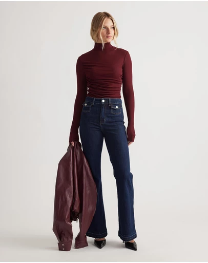 Decjuba - Alicia High Neck Long Sleeve Top