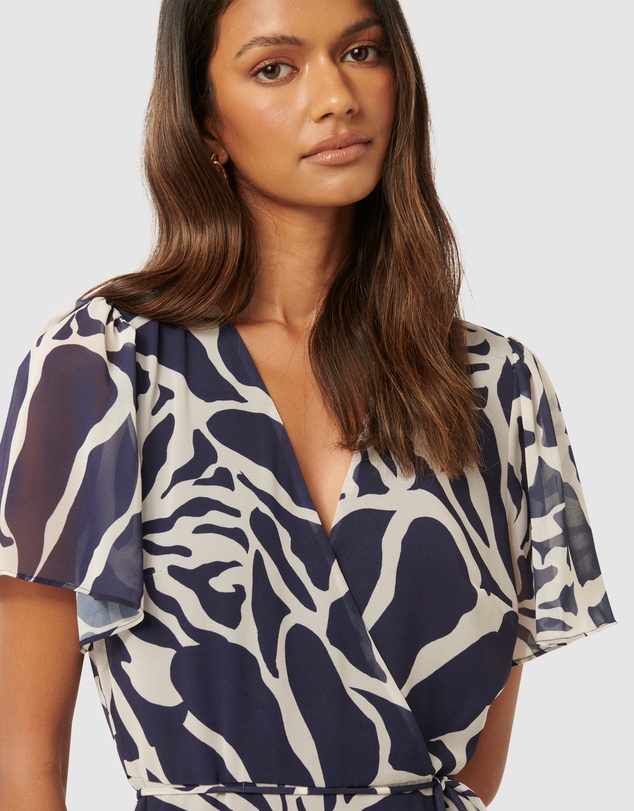 Forever New Petite - Kora Petite Asymmetric Flutter Sleeves Mini Dress