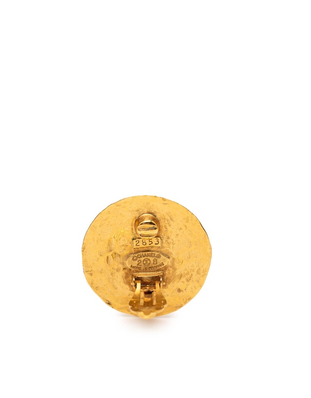 Pre-Loved by Azura Reborn - Pre-Loved Gold Plated CC Round 31 Rue Cambon Clip on Earrings