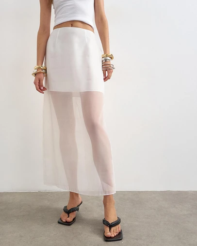 TOPSHOP - Helena Sheer Maxi Skirt Woven