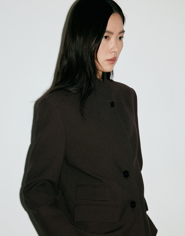 M.N.G - Houndstooth Blazer with High Neck