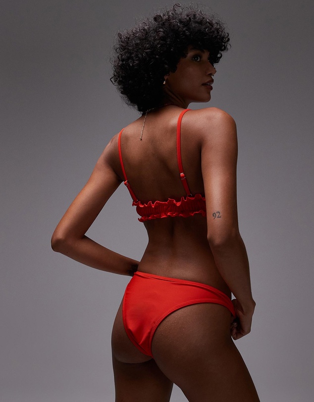 TOPSHOP - Miami Frill Bandeau Bikini Top