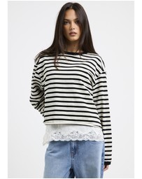 Subtitled - Long Sleeve Stripe Top