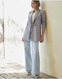 Sosandar - Grey Double Breasted Blazer