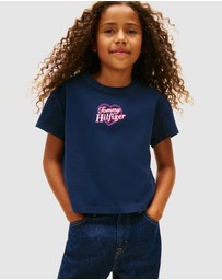 Tommy Hilfiger - Heart Embroidery Logo Jersey T-Shirt - Teens