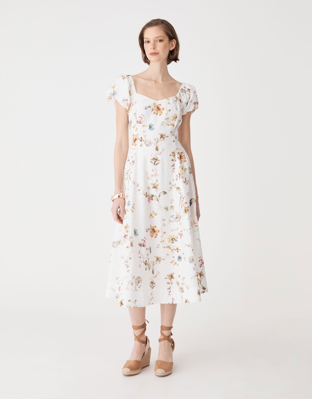 Forcast - Katie Puff Sleeve A-Line Dress