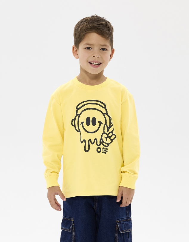 Rock Your Kid - Chill Out David Long Sleeve T-Shirt in Yellow