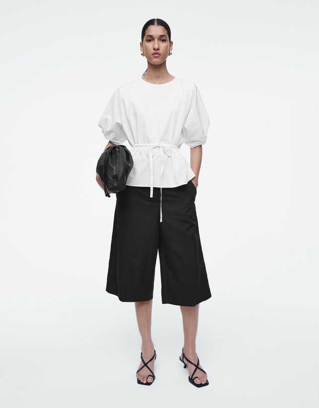 COS - Belted Puff-Sleeve Blouse