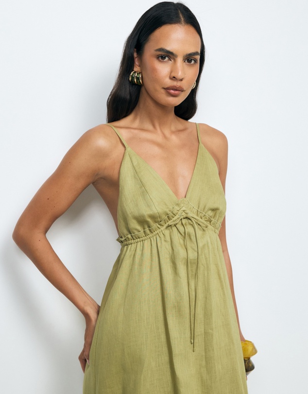 Revibe - Repaired AERE Jaylah Linen Slip Dress
