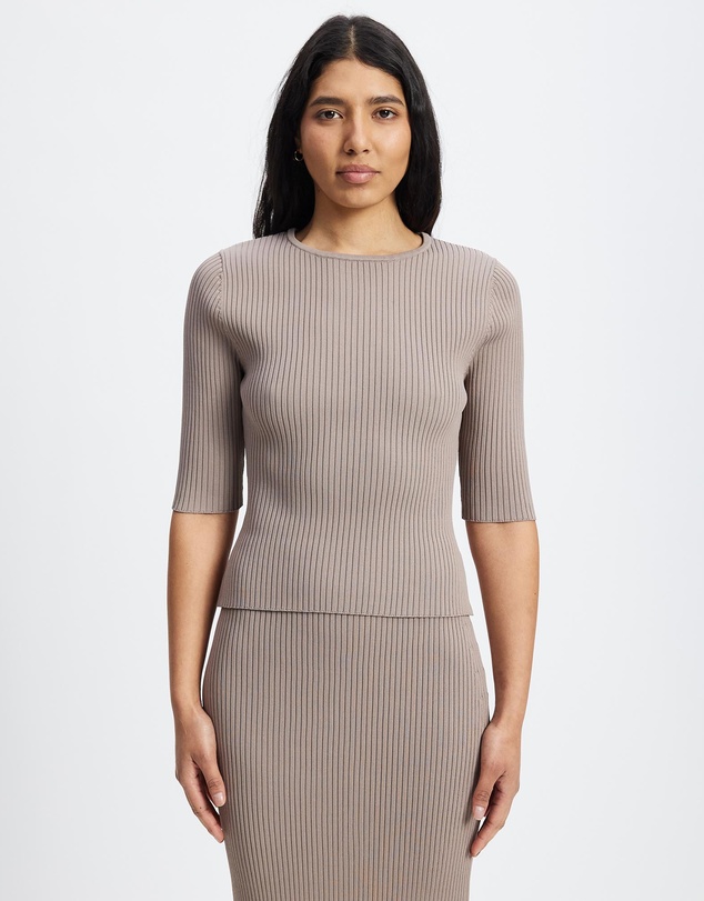 White By FTL - NEW DEE RIB KNIT TOP