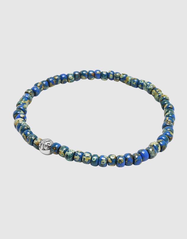 Nialaya Jewellery - Wristband with Blue Lapis Japanese Miyuki Beads