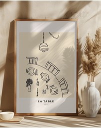 Olive et Oriel - LA Table by Treechild Art Print