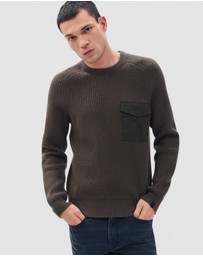 rag & bone - Walker Mixed Media Crewneck Sweater