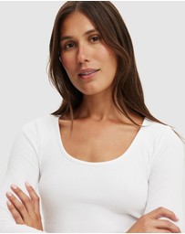Cotton On - Scoop Neck Rib Long Sleeve Top