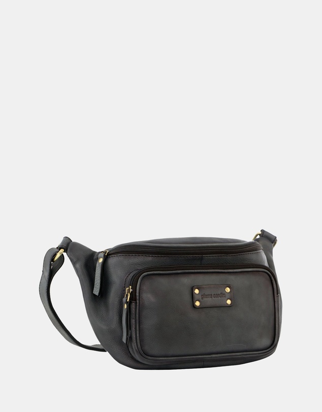 Pierre Cardin - Pierre Cardin Burnished Leather Sling Bag