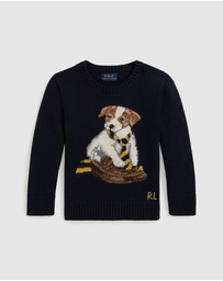 Polo Ralph Lauren - Dog-Intarsia Cotton Sweater - ICONIC EXCLUSIVE - Babies-Kids