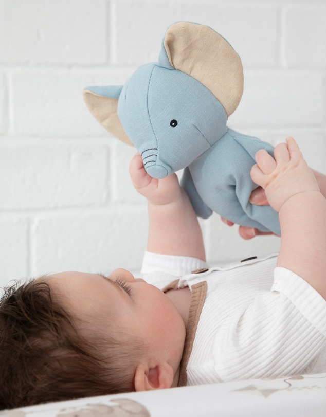 Living Textiles - Small Linen Animal - Eddie the Elephant