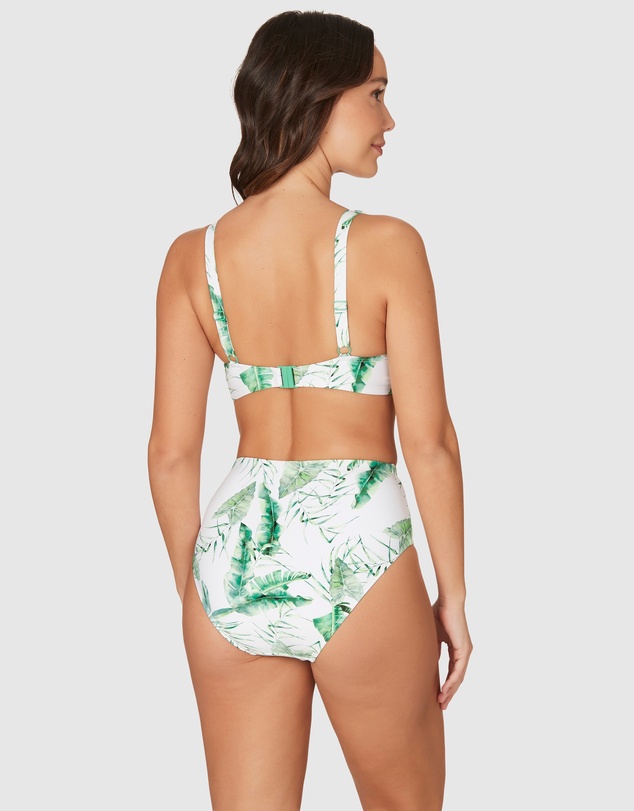 Nip Tuck Swim - White Jungle Java Connie Faux Knot Design Tummy Control Bikini Set Swimsuit