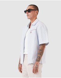 Zanerobe - Boxy SS Overshirt 2.0 Blue Stripe