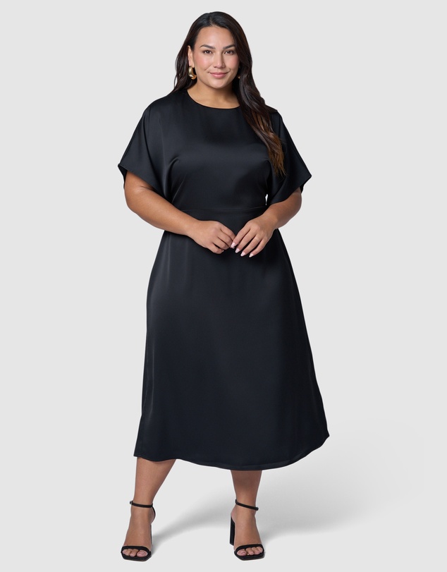 Pink Dusk by Curve Project - Lust Unleashed Satin Midi Dress