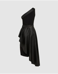 Karl Lagerfeld - One-Shoulder Biker Dress