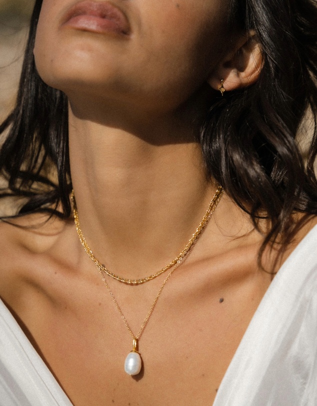 Ottoman Hands - Thea Snake Chain Necklace with T-Bar