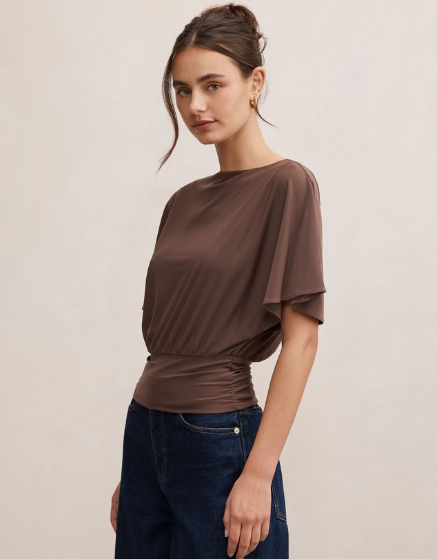 Forever New - Piper Cinched Flutter Sleeves Top