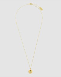 Georgini - Georgini Opal Glow Blue Created Opal Evil Eye Gold Medallion