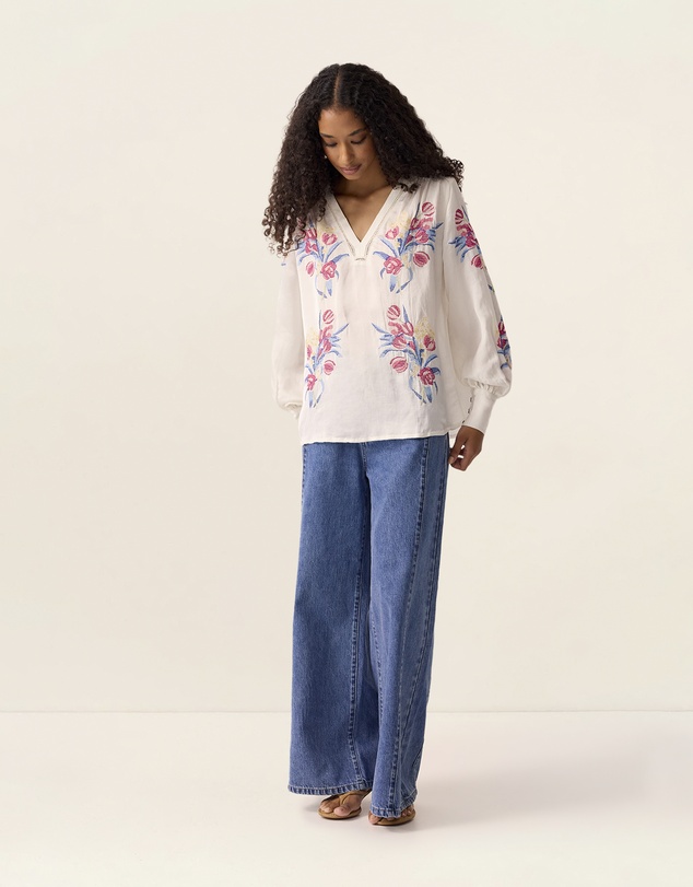 MOS The Label - Tulip Embroidery Blouse
