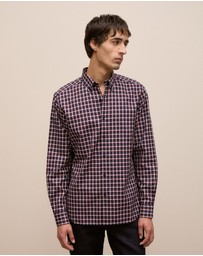 Trenery - Regular Fit Fine Check Shirt in Navy