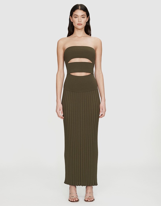 Christopher Esber - Slashed Knit Sunray Strapless Dress