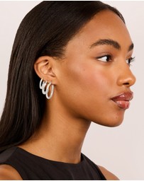 Lovisa - Waterproof Stainless Steel Twisted Hoop Earrings 3-Pack