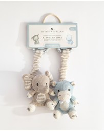 Living Textiles - 2 Pack Stroller Toys - Elephant & Hippo