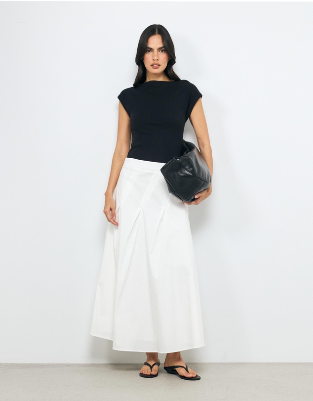 AERE - Tahlia Soft Pleat A-Line Maxi Skirt