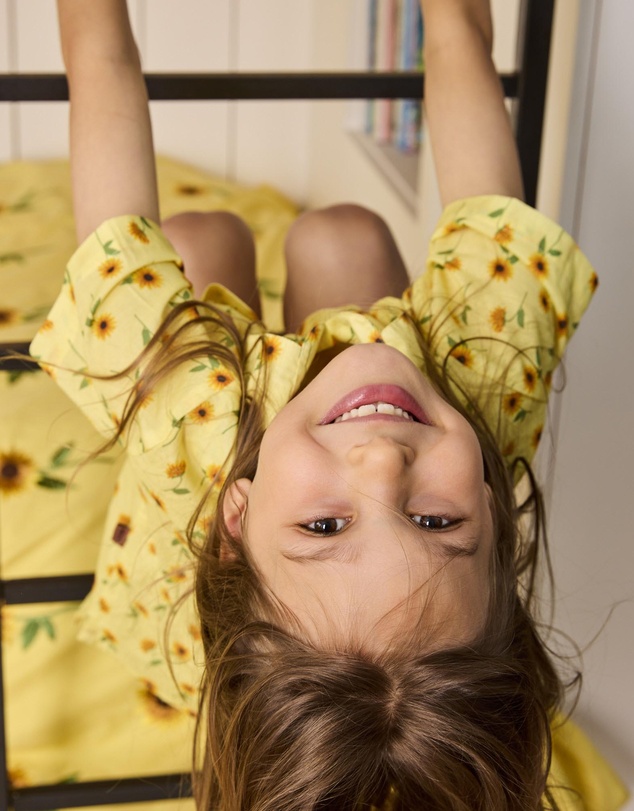 Kip&Co - Sunflower Delight Kids Organic Cotton Short Sleeve Shirt and Shorts Pyjama Set