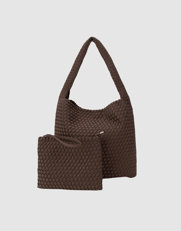Chuchka - Woven Neoprene One Shoulder Tote Choc
