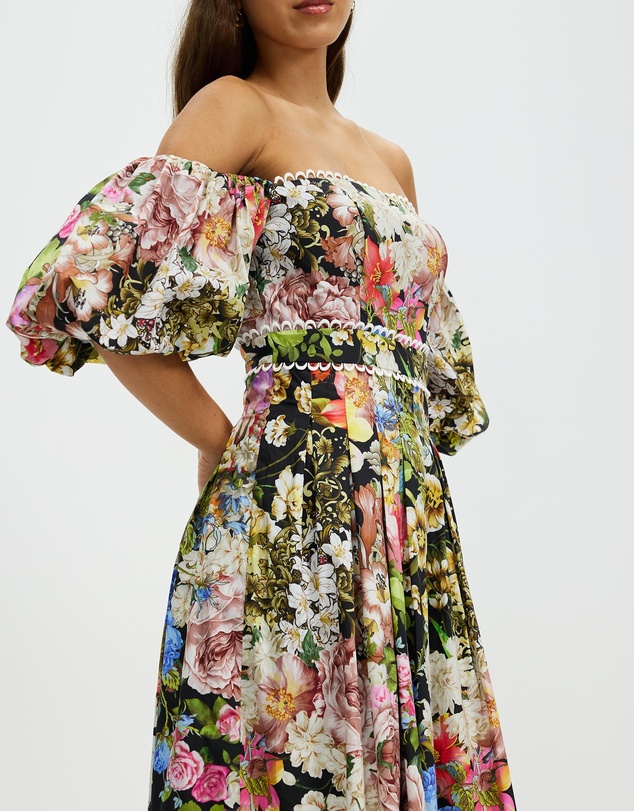 Honey and Beau - Romantic Flower Strapless Maxi Dress