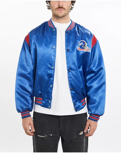 Vintage by The Real Deal - Pre Loved - Vintage 80s NFL New York Giants Satin Bomber Jacket
