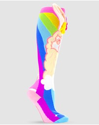 Crazy Skates - Crazy Socks Llama Flowers Knee-High Socks