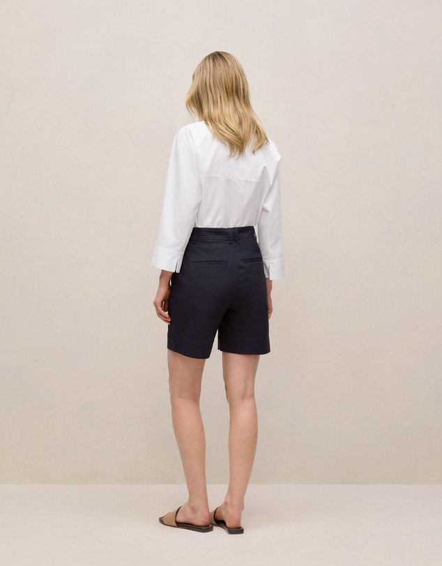 Trenery - Stretch Cotton Tailored Short in Night Sky