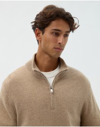 AERE - Merino Wool Quarter Zip Sweater