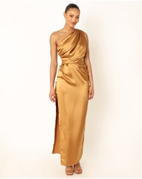 Petal & Pup - Nadia One Shoulder Maxi Dress - Bronze