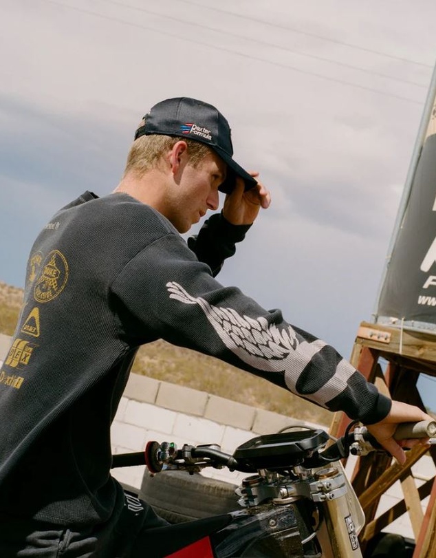 Duke + Dexter - DR Sponsors Washed Black Waffle Top