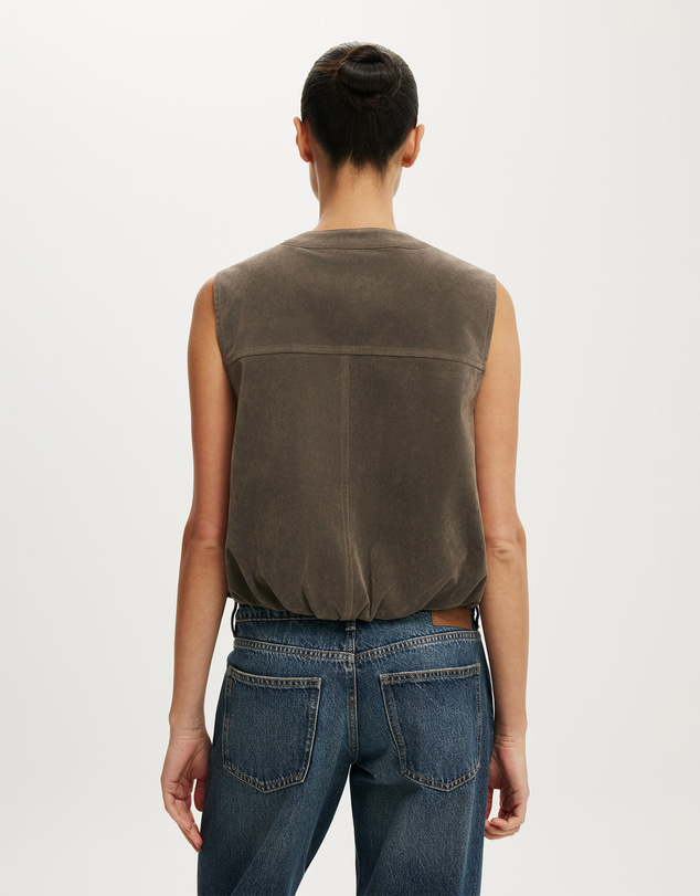 Cotton On - Faux Suede Utility Vest
