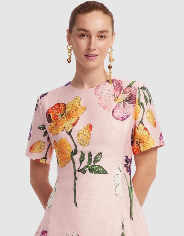 LEO LIN - Caroline Short Sleeve Midi Dress