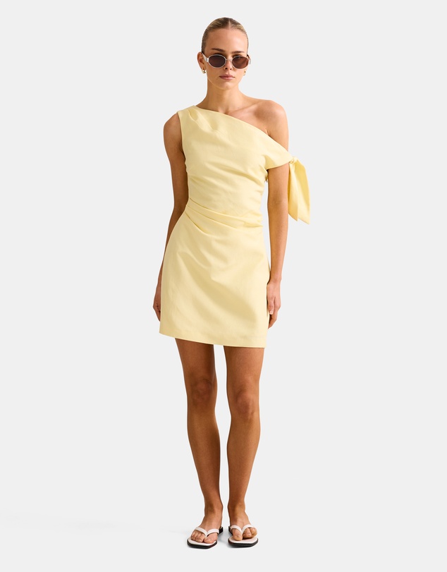 Forever New - Cinzia Tipped Shoulder Linen Mini Dress
